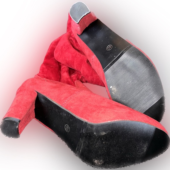 🔥RED leather and suede boots - Picture 5 of 6